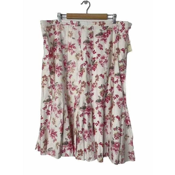 Coldwater Creek Dresses & Skirts - Coldwater Creek Plus size 2X Skirt Floral Skirt Rayon Linen Blend New NWT